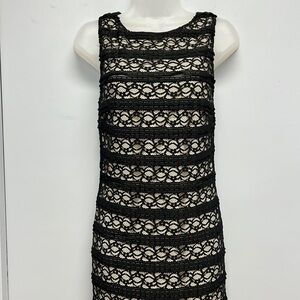 NWT Alice + Olivia Sleeveless Lace Overlayed Dress with Cutout Back Size 6